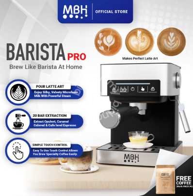 MBH Barista Pro 20 Bar Coffee Maker Machine Espresso Milk Froth Steam ...